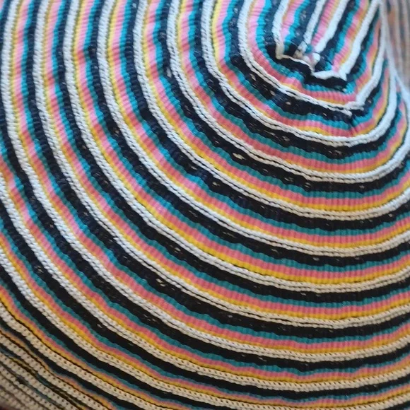San Diego Hat Company Stylish Multi-Colored Striped Wide Brim Sun Hat - Picture 3 of 5